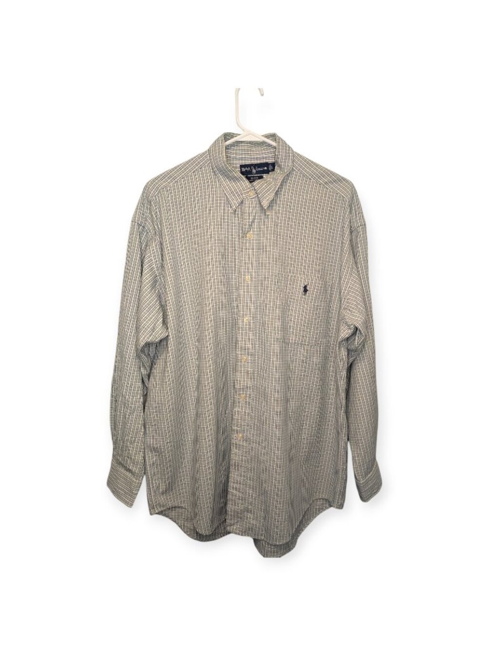 Ralph Lauren Blake Men's Button-Down Shirt Check Blue Purple White Size L.